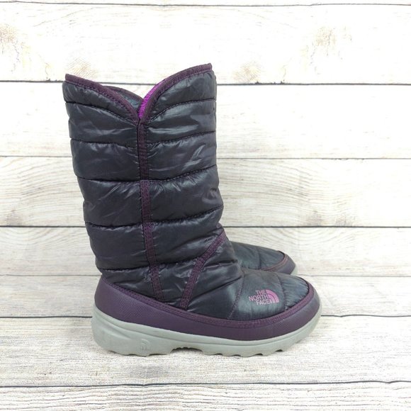 The North Face Girls Black Comfort Outdoor Mid-Calf Pull On Snow Boot Size US 5 - Picture 1 of 8